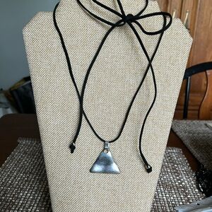 Vintage .925 Sterling Wavy Triangle Pendant